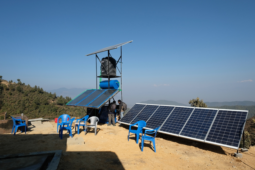 Each installed help post has a solar panel as a backup